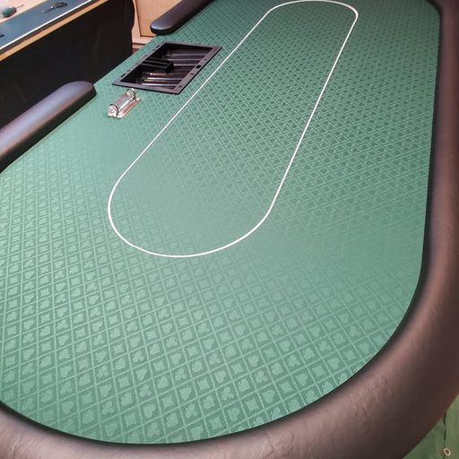 Green felt custom poker table by Platinum Poker Tables