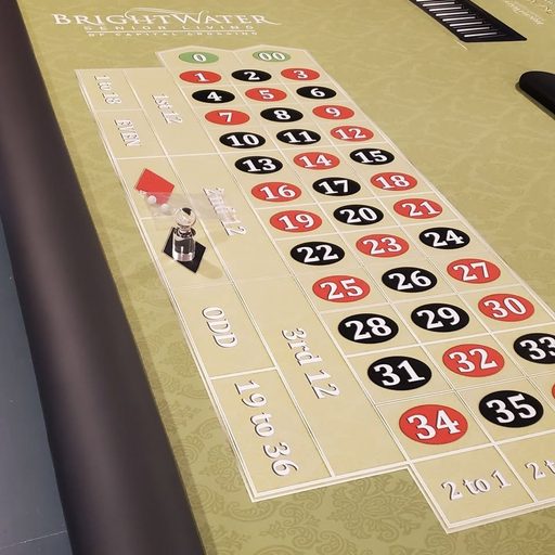 Custom blackjack table build with branded felt
