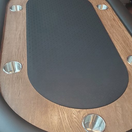 Custom bingo / game table build with branded felt