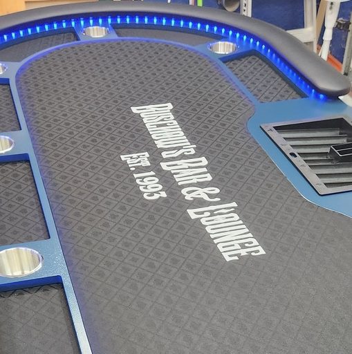Custom table build by Platinum Poker Tables